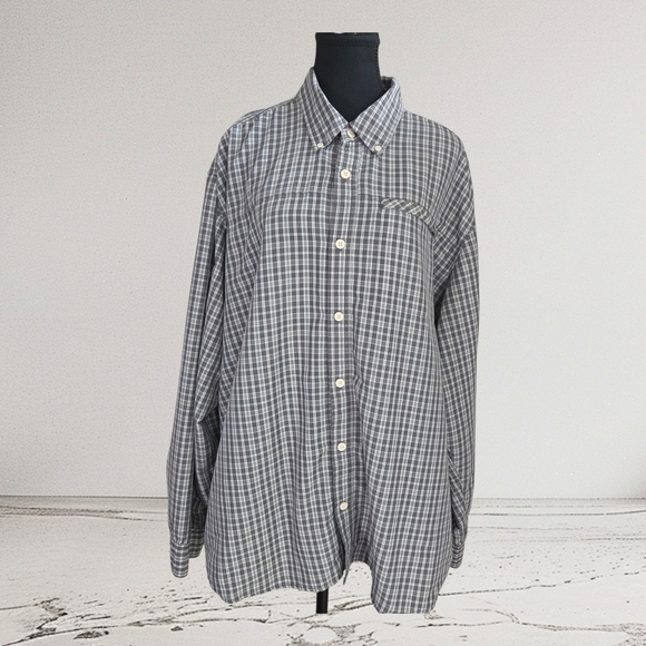 Eddie Bauer Black and White Plaid Casual Shirt Size 2XL - Picture 1 of 5